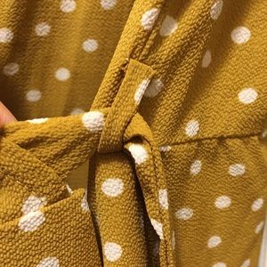 Mustard Yellow and White Polka Dot Dress